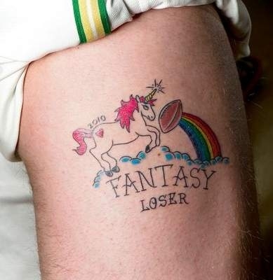 Fantasy Football Loser Tattoo. By Doanie. A group of 9 buddies in Omaha made 